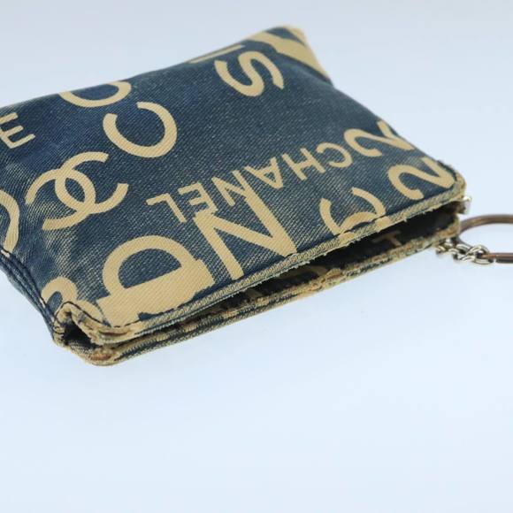 CHANEL Bysy line Coin Purse Canvas Blue Silver CC Auth bs19459 - Picture 6 of 16